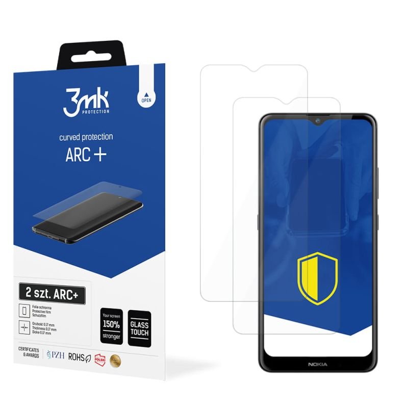 2x Folia na zaokrąglony ekran do do Nokia 2.4 - 3mk ARC+