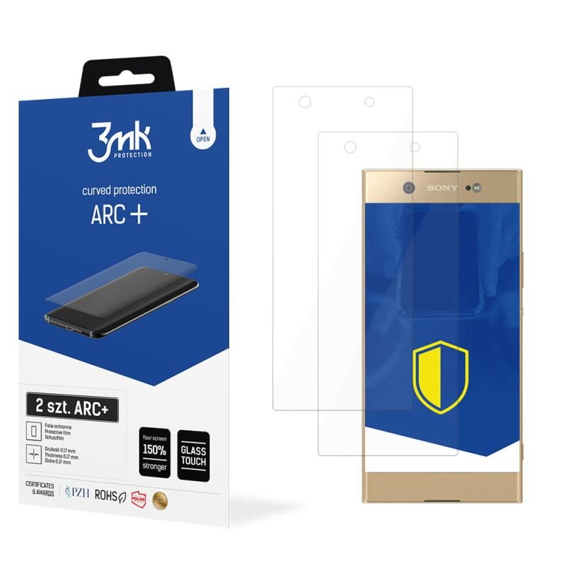 2x Folia na zaokrąglony ekran do do Sony Xperia XA1 - 3mk ARC+