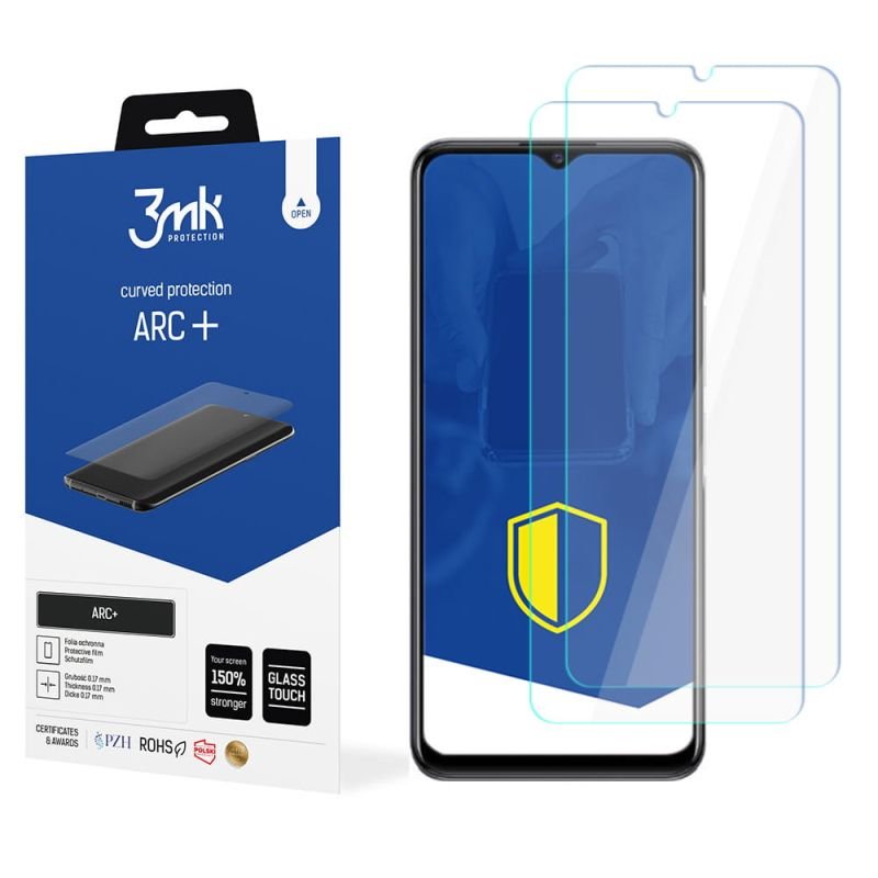 2x Folia na zaokrąglony ekran do do Vivo T1x 5G - 3mk ARC+