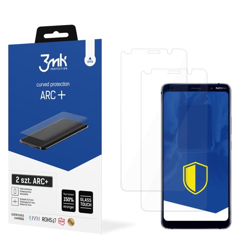 2x Folia na zaokrąglony ekran do do Nokia 9 Pureview - 3mk ARC+