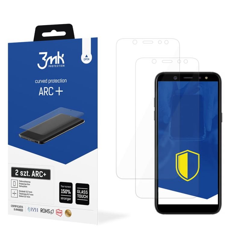 2x Folia na zaokrąglony ekran do do Samsung Galaxy A6 - 3mk ARC+
