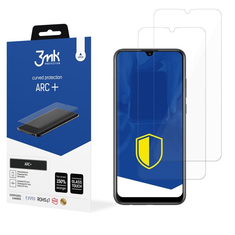 2x Folia na zaokrąglony ekran do do Honor 9A - 3mk ARC+