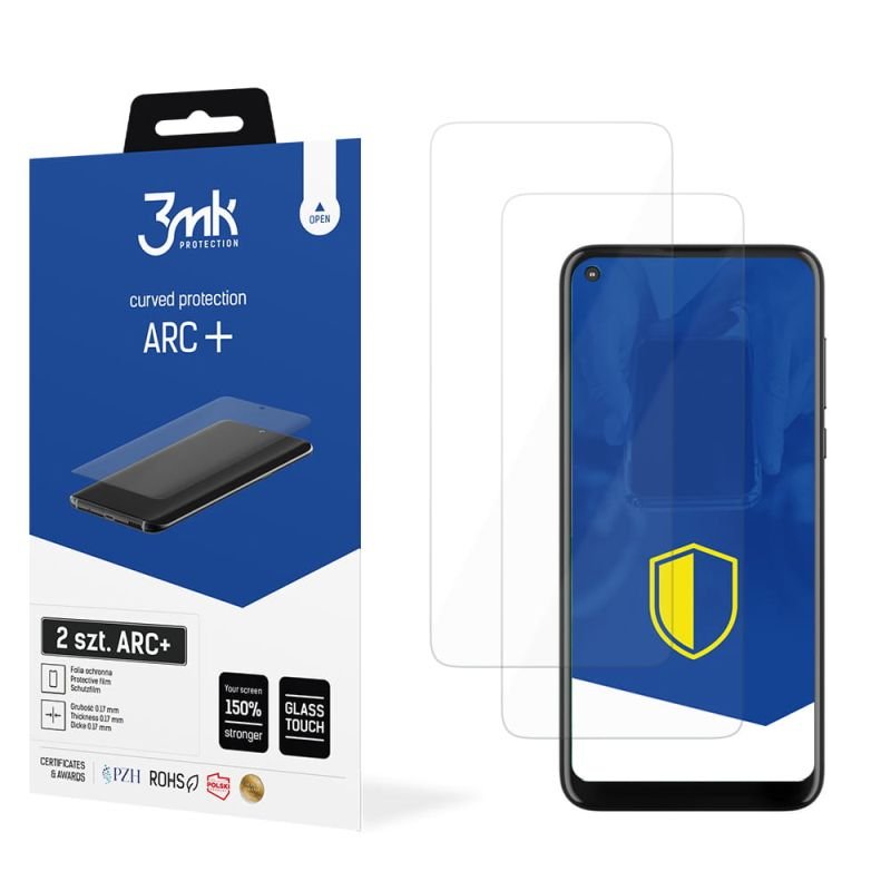 2x Folia na zaokrąglony ekran do do Motorola Moto G Fast - 3mk ARC+