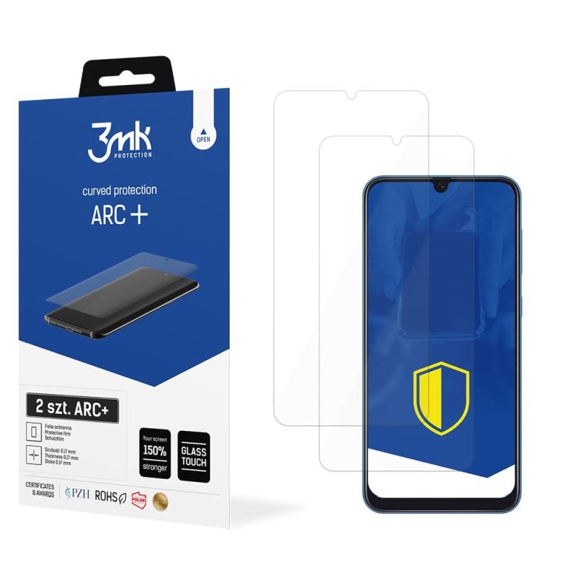 2x Folia na zaokrąglony ekran do do Samsung Galaxy A10 - 3mk ARC+
