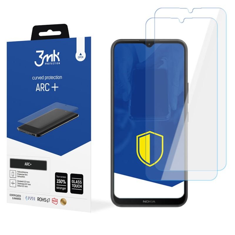 2x Folia na zaokrąglony ekran do do Nokia C21 Plus - 3mk ARC+