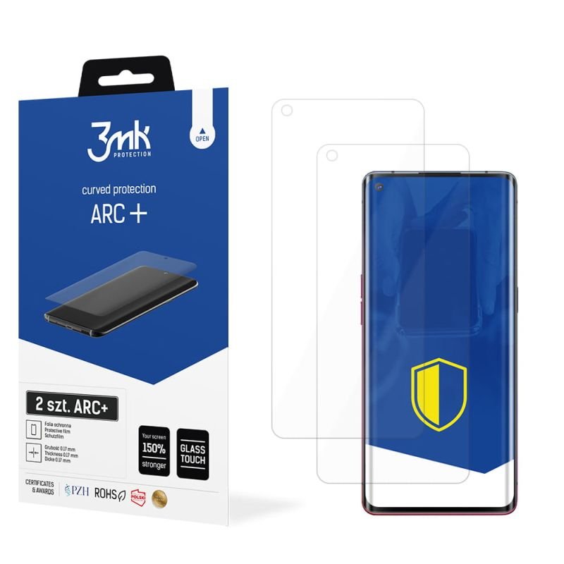 2x Folia na zaokrąglony ekran do do Oppo Reno 3 - 3mk ARC+