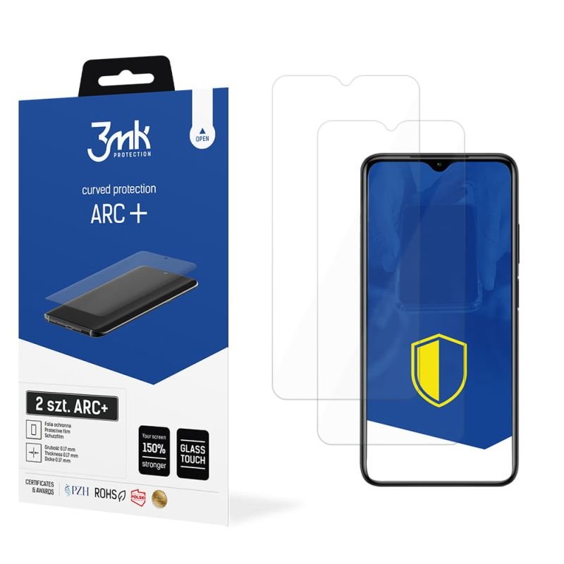 2x Folia na zaokrąglony ekran do do Xiaomi Redmi 9 - 3mk ARC+