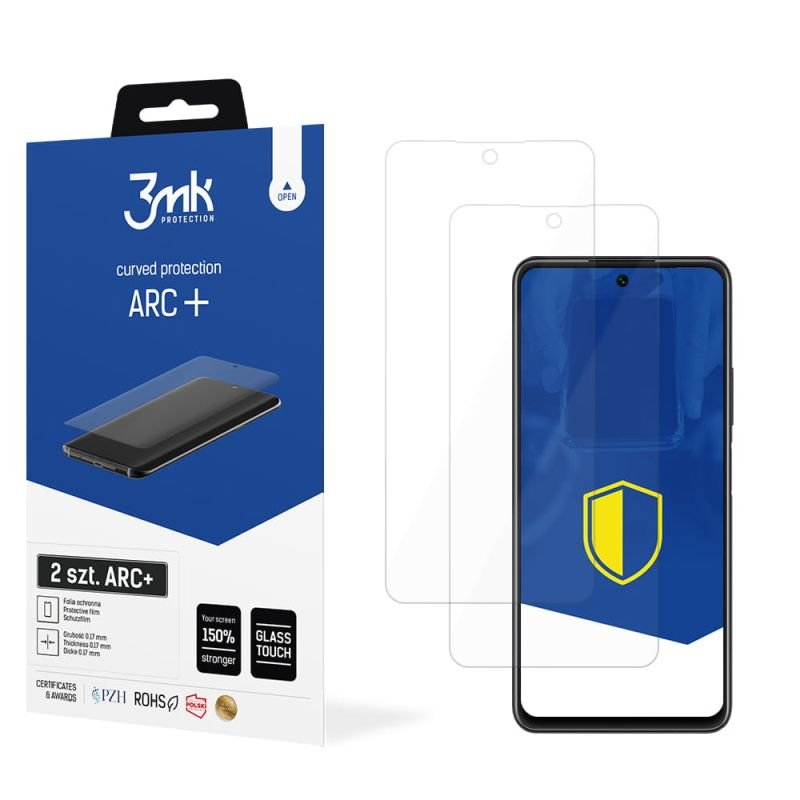 2x Folia na zaokrąglony ekran do do Huawei P Smart 2021 - 3mk ARC+
