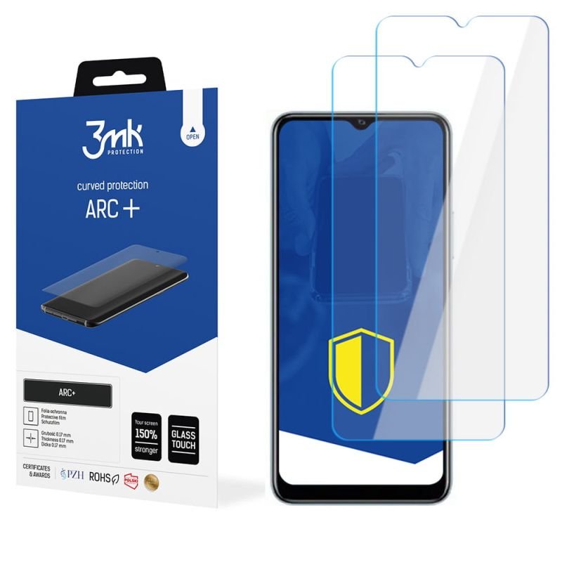 2x Folia na zaokrąglony ekran do do Vivo Y30G - 3mk ARC+