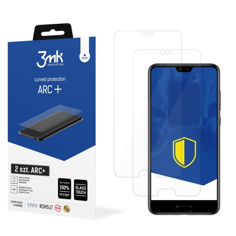 2x Folia na zaokrąglony ekran do do Huawei P20 Pro - 3mk ARC+