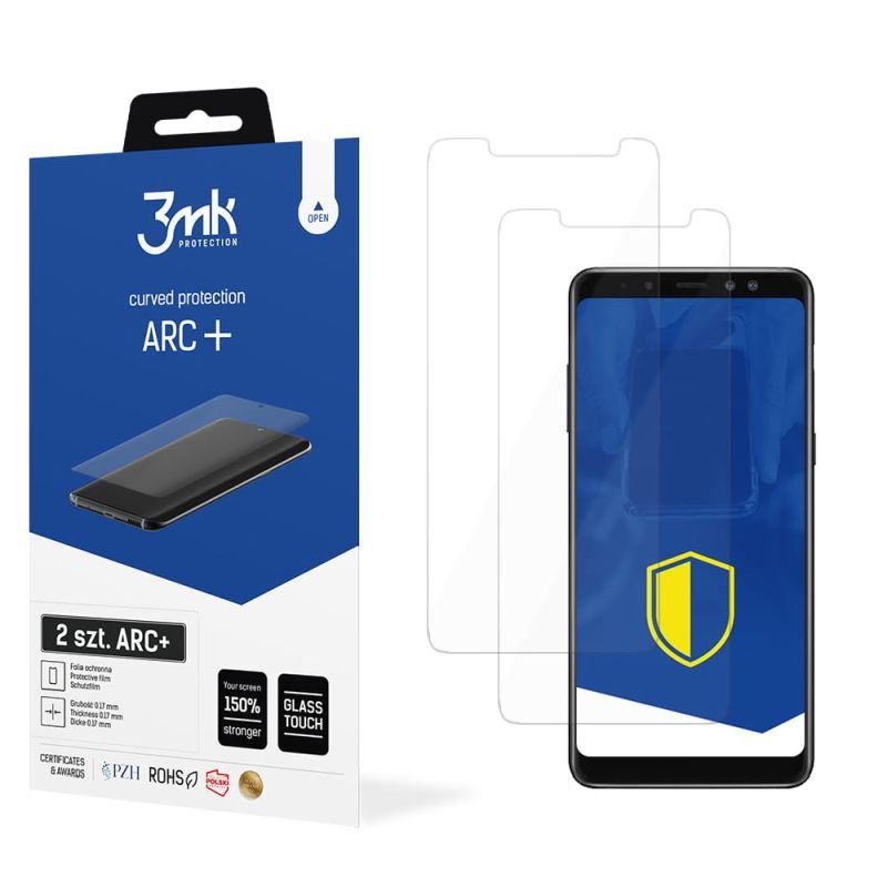2x Folia na zaokrąglony ekran do do Samsung Galaxy A8 2018 - 3mk ARC+