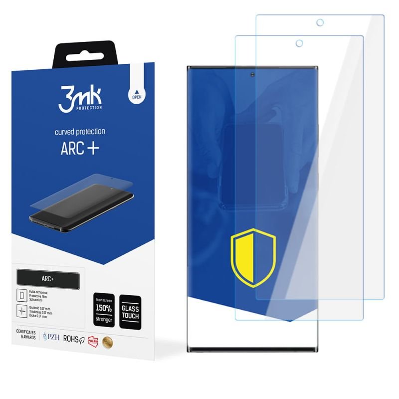 2x Folia na zaokrąglony ekran do do Samsung Galaxy S22 Ultra 5G - 3mk ARC+