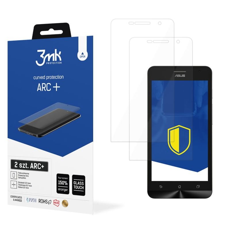 2x Folia na zaokrąglony ekran do do Asus Zenfone 3 Max ZC553KL - 3mk ARC+
