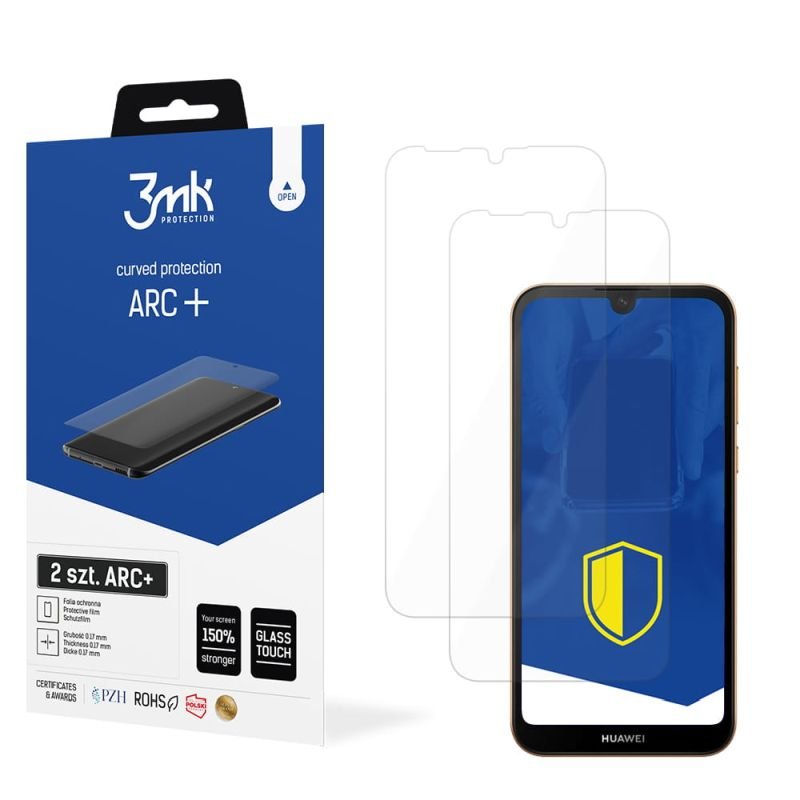 2x Folia na zaokrąglony ekran do do Huawei Y5 2019 - 3mk ARC+