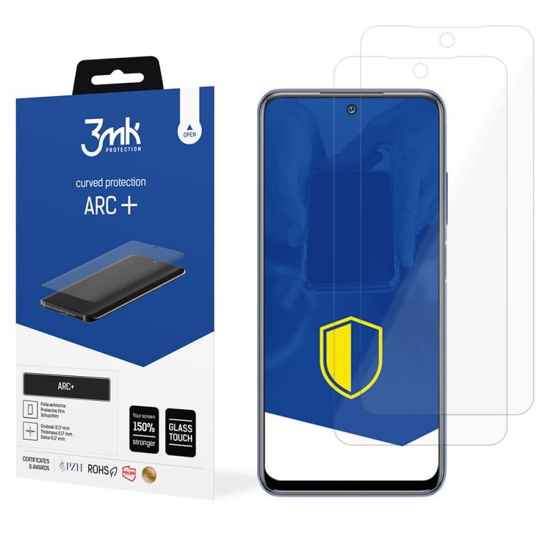 2x Folia na zaokrąglony ekran do do Xiaomi Redmi 10 - 3mk ARC+