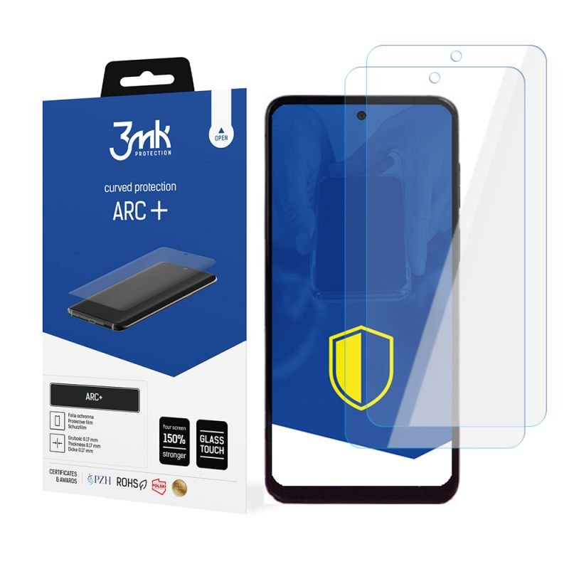 2x Folia na zaokrąglony ekran do do Motorola Moto G53 - 3mk ARC+