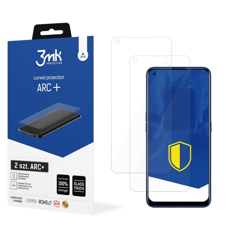 2x Folia na zaokrąglony ekran do do Realme 7 Pro - 3mk ARC+