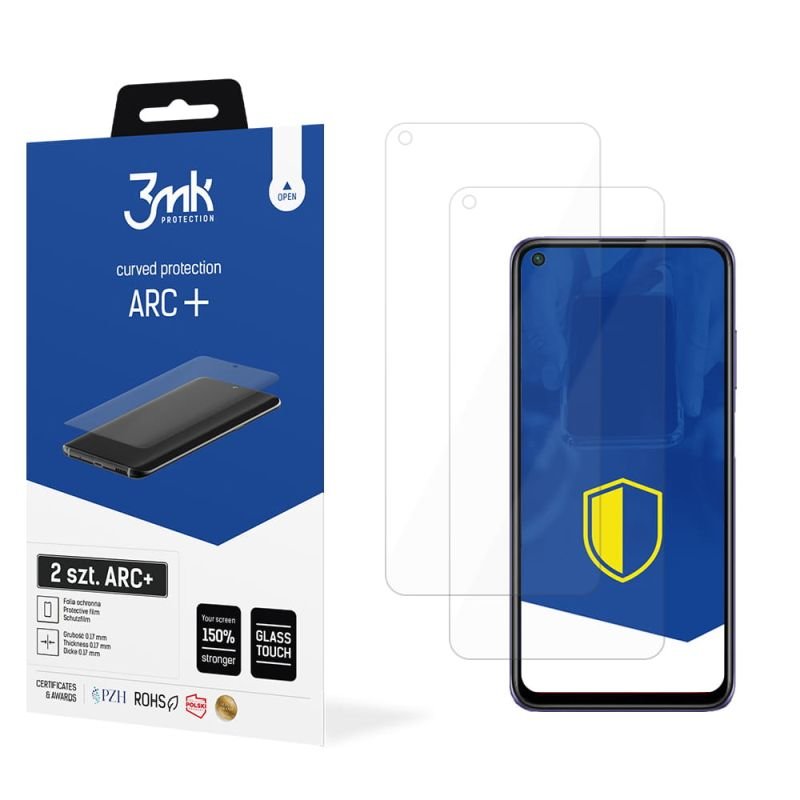 2x Folia na zaokrąglony ekran do do Xiaomi Redmi Note 9T 5G - 3mk ARC+