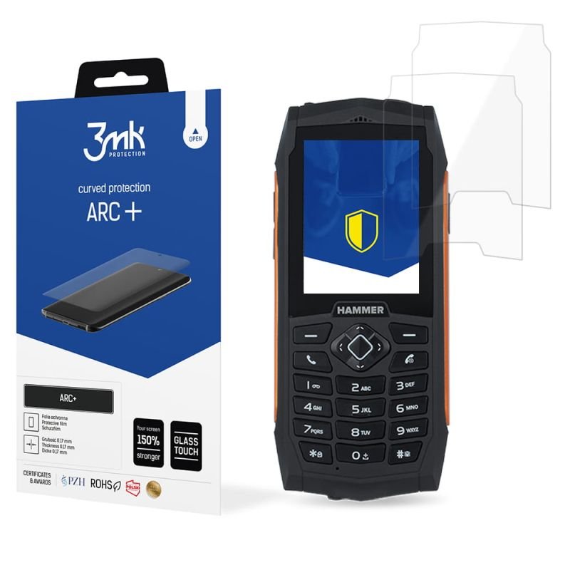 2x Folia na zaokrąglony ekran do do MyPhone Hammer 3/3 Plus - 3mk ARC+