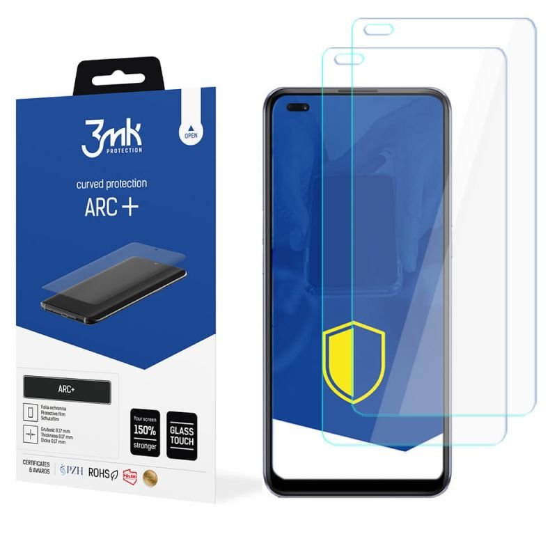 2x Folia na zaokrąglony ekran do do Oppo Reno 4 CPH2113 - 3mk ARC+