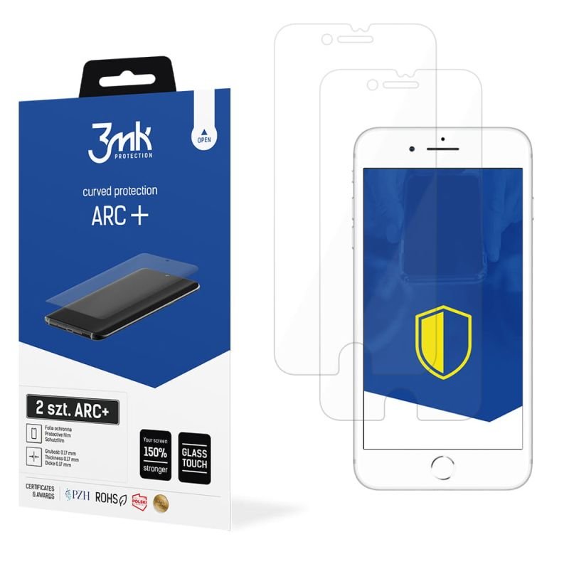 2x Folia na zaokrąglony ekran do do Apple iPhone 7 Plus - 3mk ARC+