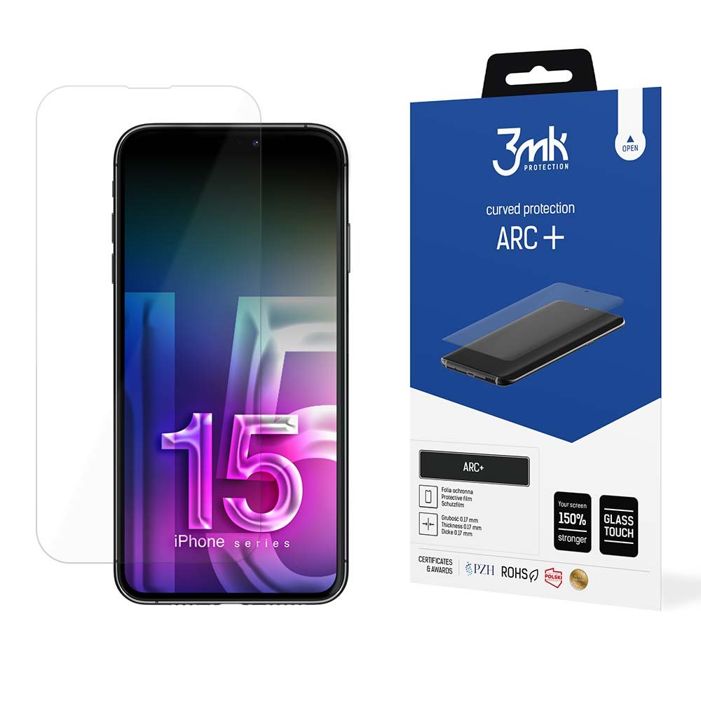 2x Folia na zaokrąglony ekran do Apple iPhone 15 Pro Max - 3mk ARC+