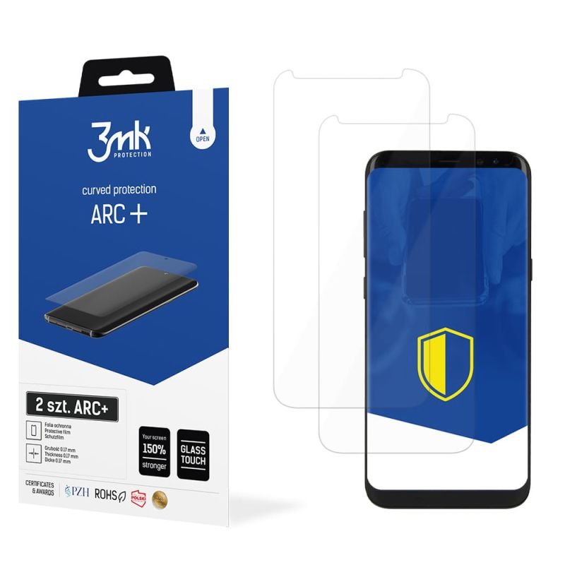 2x Folia na zaokrąglony ekran do do Samsung Galaxy S8 Plus - 3mk ARC+