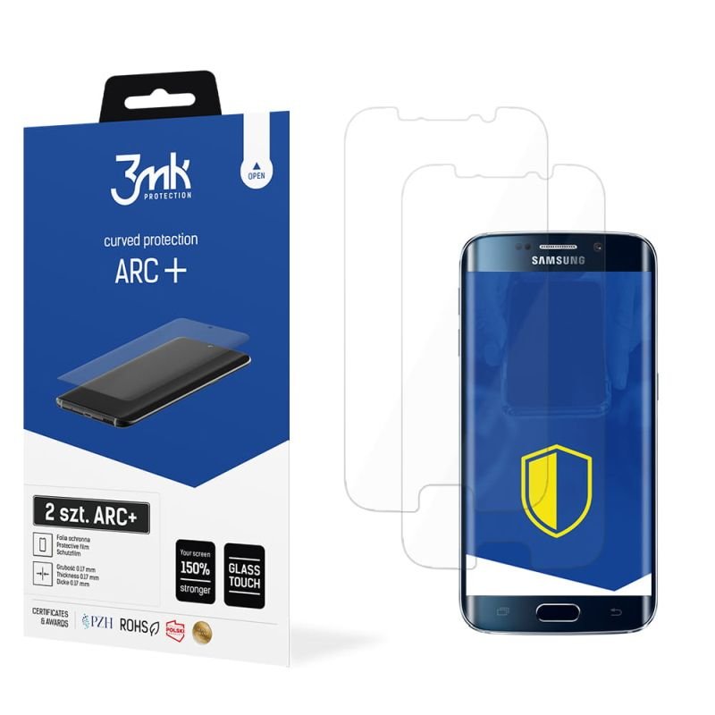 2x Folia na zaokrąglony ekran do do Samsung Galaxy S6 Edge + - 3mk ARC+