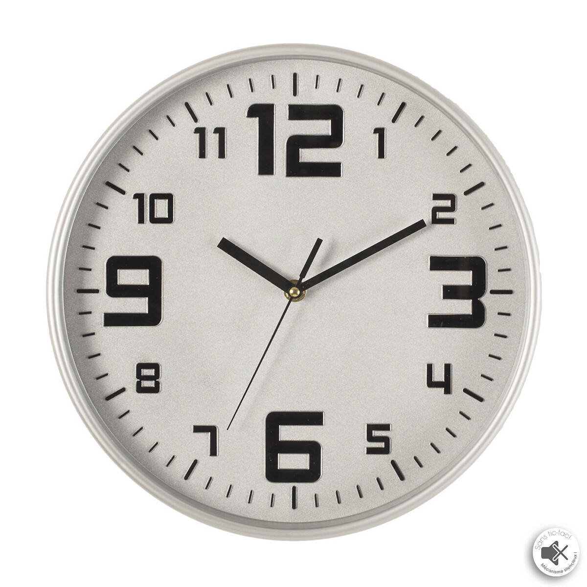 Zegar ścienny z cichym mechanizmem SILENCE, Ø 30 cm