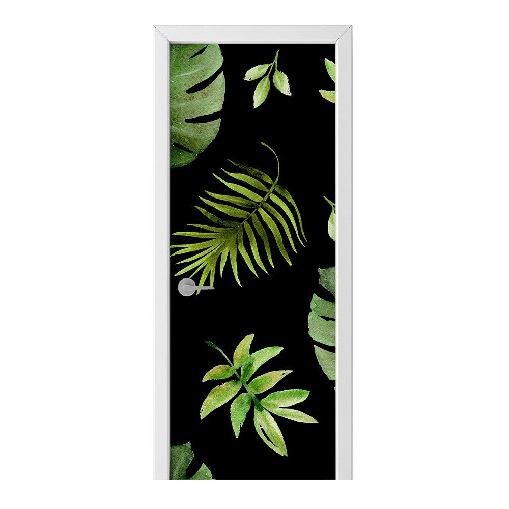 Naklejka na drzwi HOMEPRINT Liście palmy, monstera 75x205 cm