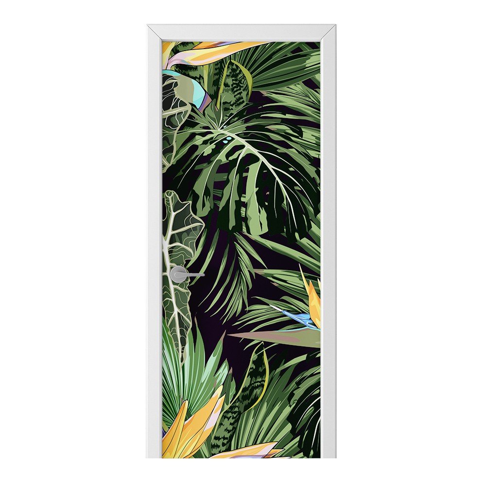 Naklejka na drzwi HOMEPRINT Liście monstera, palmy 75x205 cm