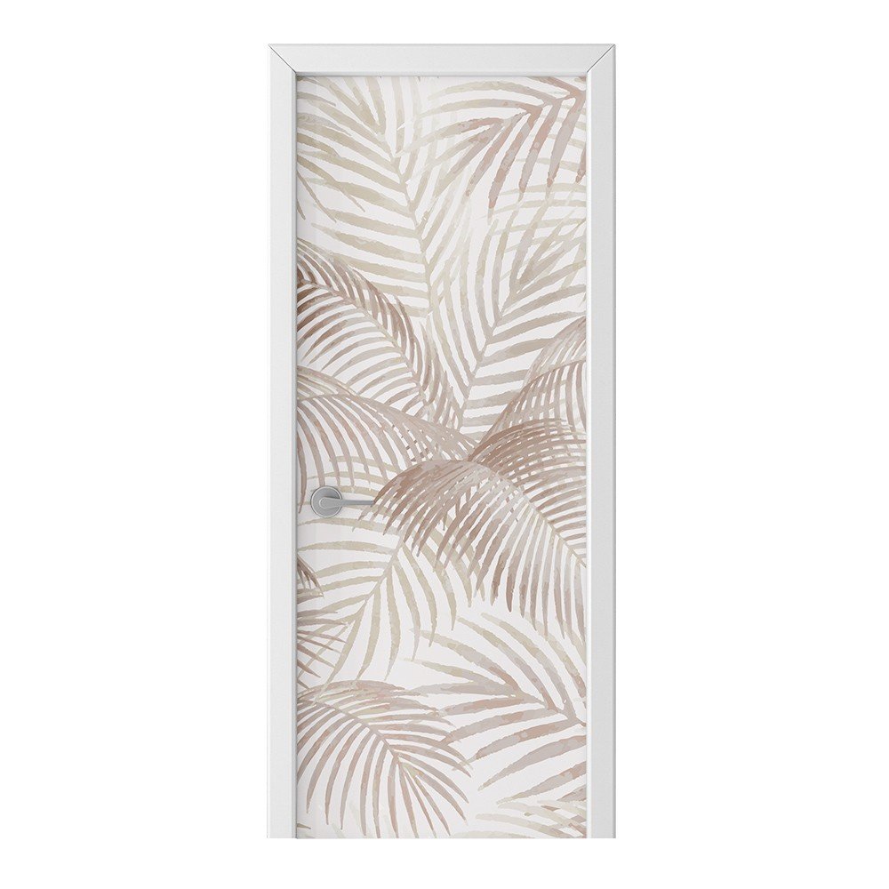 Naklejka na drzwi HOMEPRINT Złote liście palmy 95x205 cm