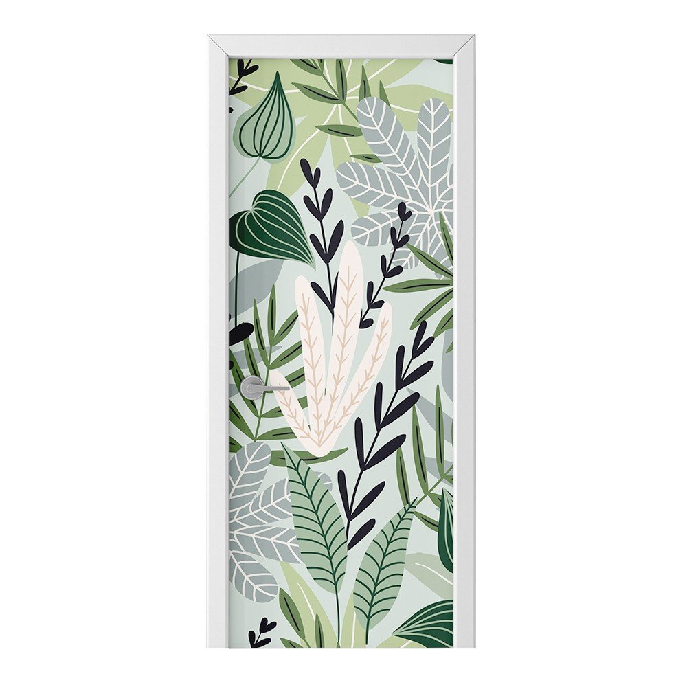 Naklejka na drzwi HOMEPRINT Liście abstrakcyjne 75x205 cm