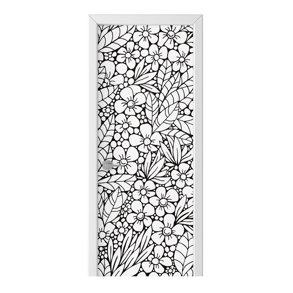 Naklejka na drzwi HOMEPRINT Ręcznie rysowane kwiaty 85x205 cm