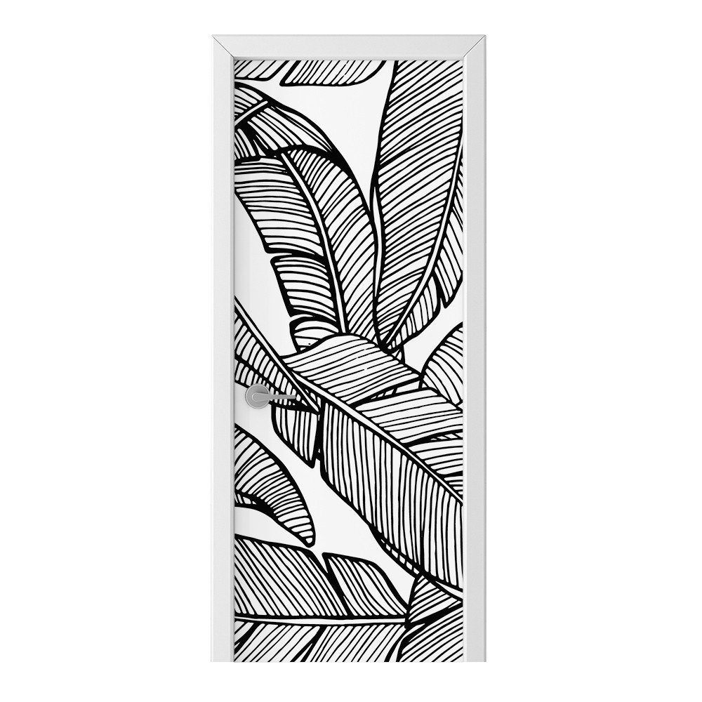 Naklejka na drzwi HOMEPRINT Monochromatyczne liście 95x205 cm