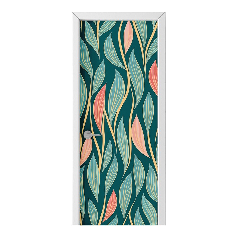 Naklejka na drzwi HOMEPRINT Abstrakcyjne liście 75x205 cm