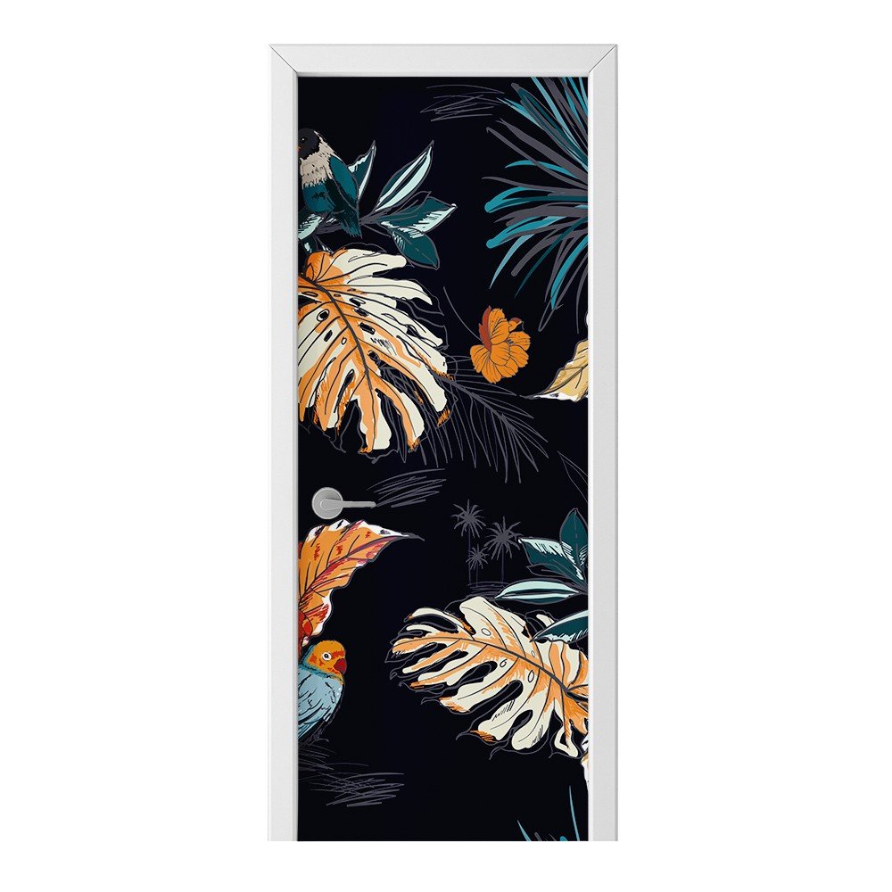 Naklejka na drzwi HOMEPRINT Pomarańczowe liście 75x205 cm