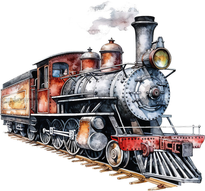 Naprasowanka Pociąg podróż Vintage Retro 10