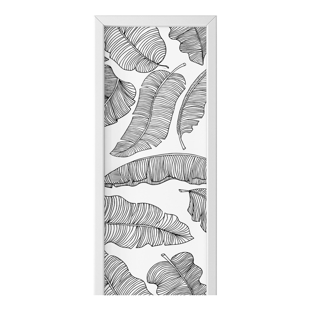 Naklejka na drzwi HOMEPRINT Monochromatyczne liście 85x205 cm