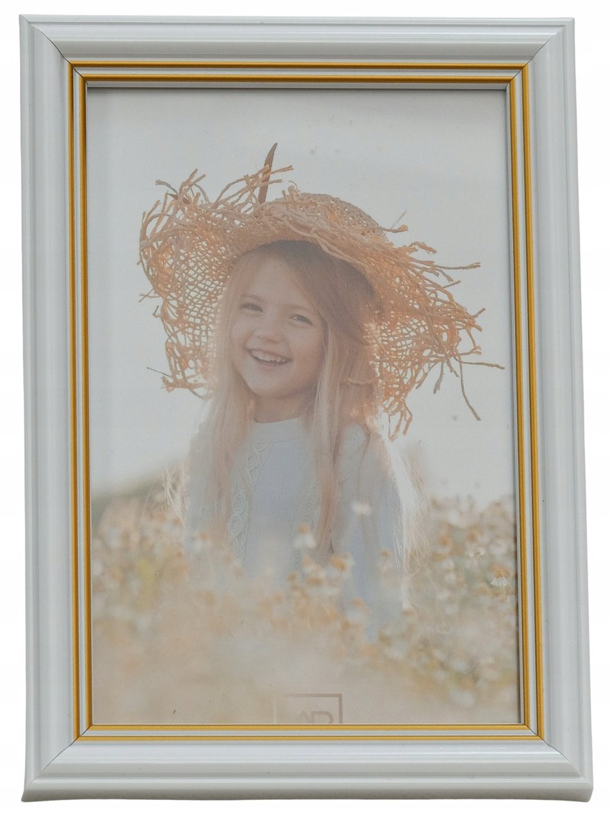 ﻿Elegancka Ramka na Zdjęcia 30x40 cm - biała +złoto