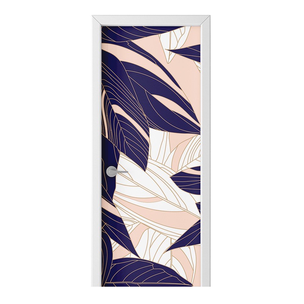 Naklejka na drzwi HOMEPRINT Abstrakcyjny wzór liści 95x205 cm