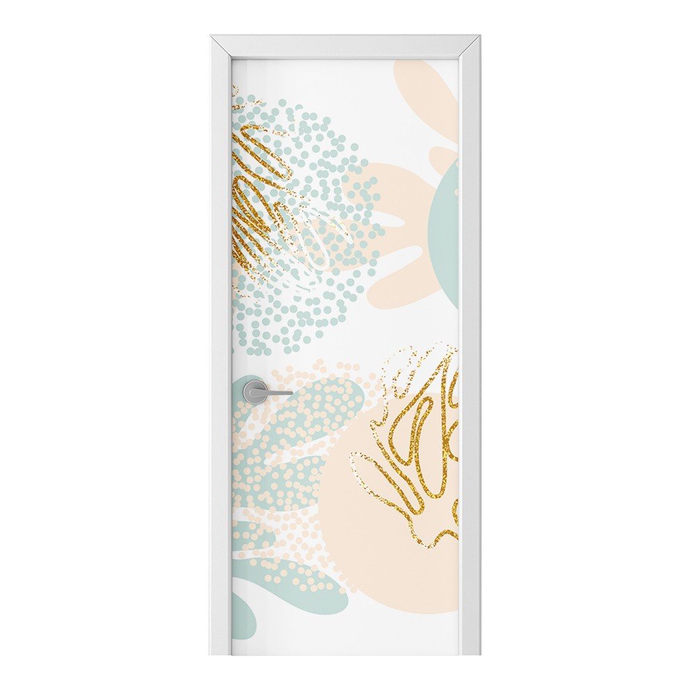Naklejka na drzwi HOMEPRINT Pastelowe morskie rośliny 95x205 cm