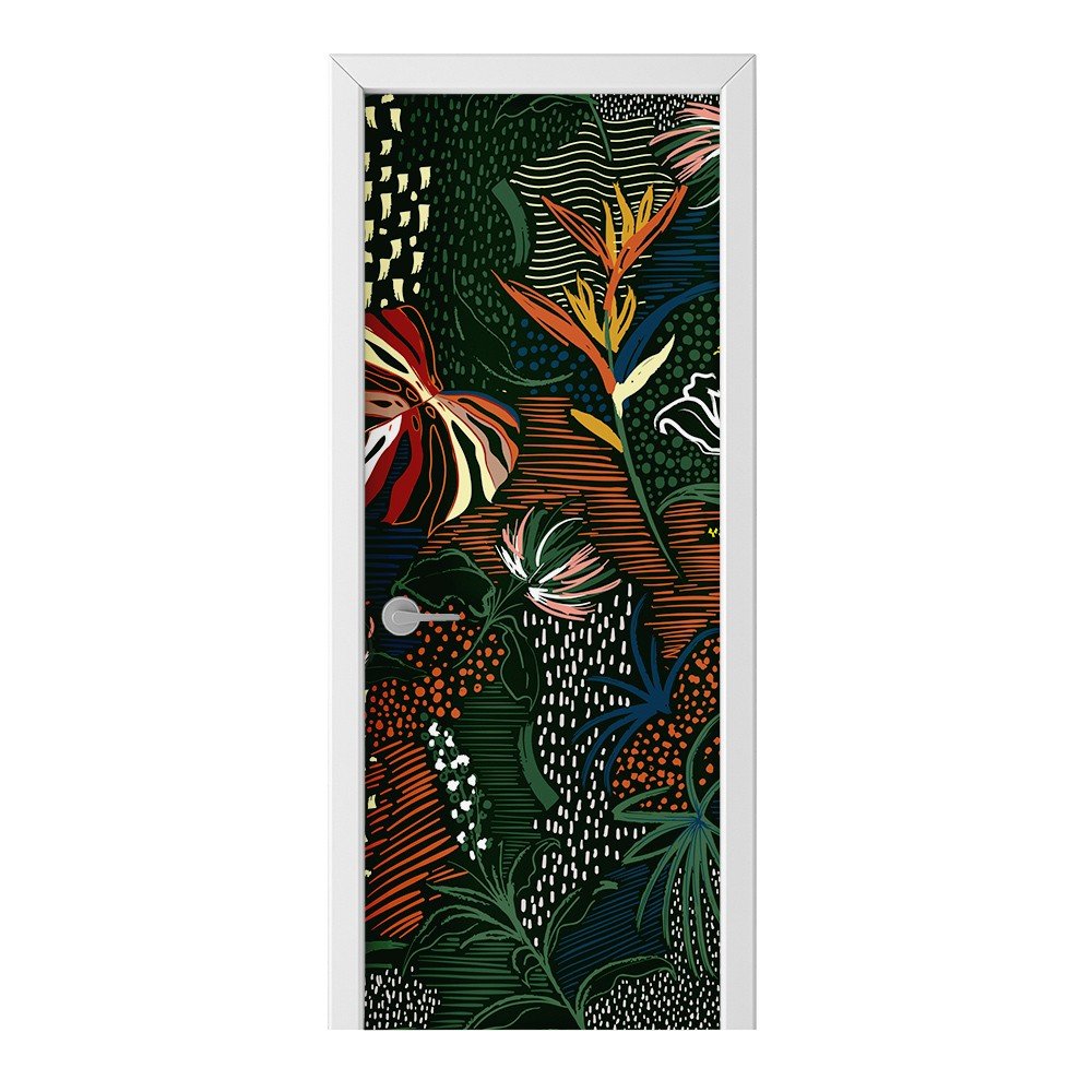 Naklejka na drzwi HOMEPRINT Abstrakcyjne liście 75x205 cm
