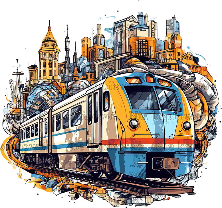 Naprasowanka Pociąg podróż Vintage Retro 5