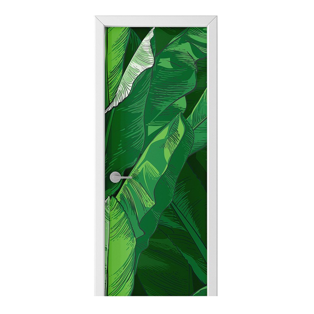 Naklejka na drzwi HOMEPRINT Liście drzewa bananowego 95x205 cm