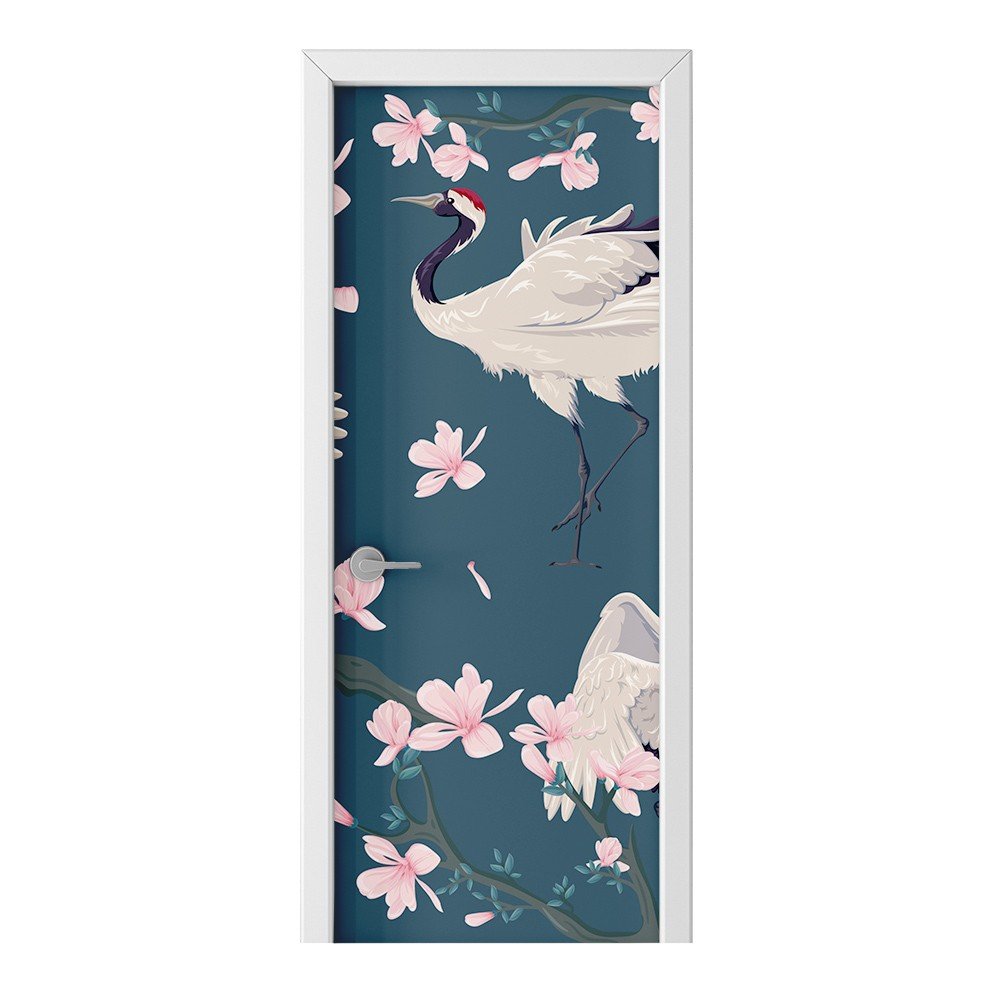 Naklejka na drzwi HOMEPRINT Wzór kwitnącej magnolii 75x205 cm