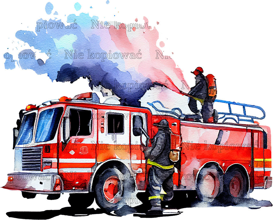 Naprasowanka Samochód pożarniczy strażacy 2