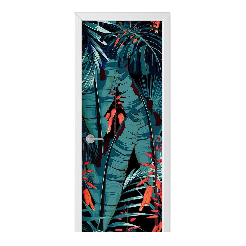 Naklejka na drzwi HOMEPRINT Liście egzotyczne 75x205 cm