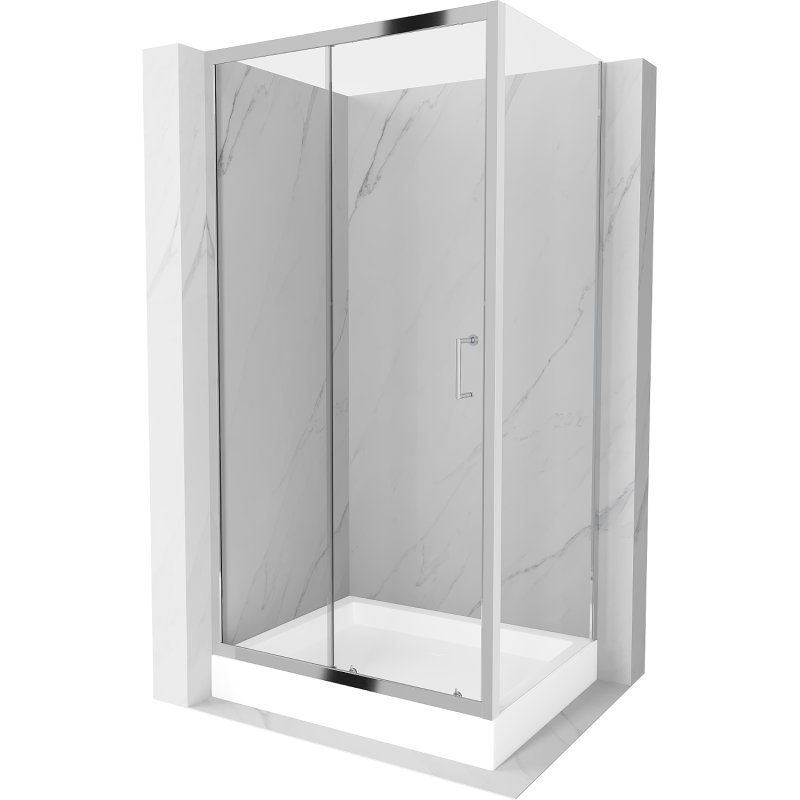 Mexen Apia kabina prysznicowa rozsuwana 100x80 cm, transparent, chrom + brodzik Rio