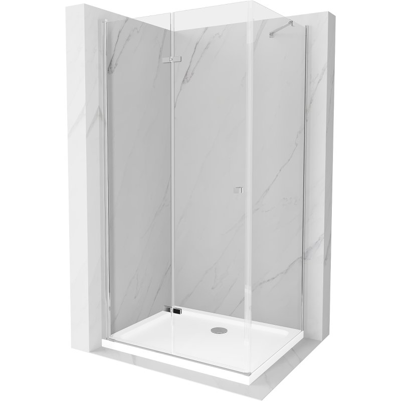 Mexen Lima kabina prysznicowa składana 70x100 cm, transparent, chrom + brodzik Flat